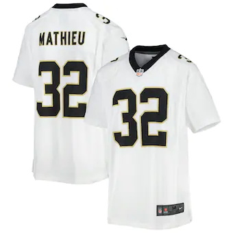 youth nike tyrann mathieu white new orleans saints game jer